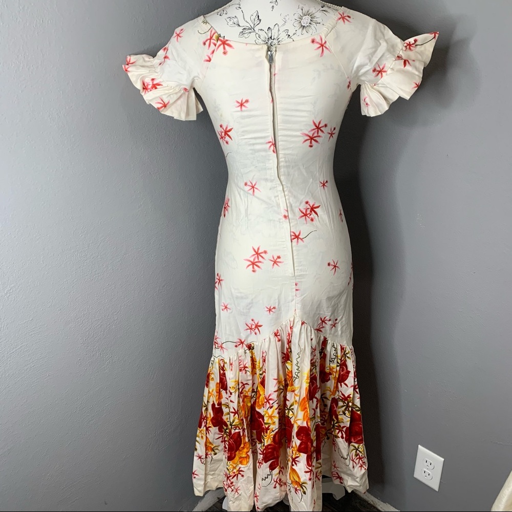 Vintage Hawaii Dress Tropical Fitted Mermaid Sz 8 - Picture 3 of 7